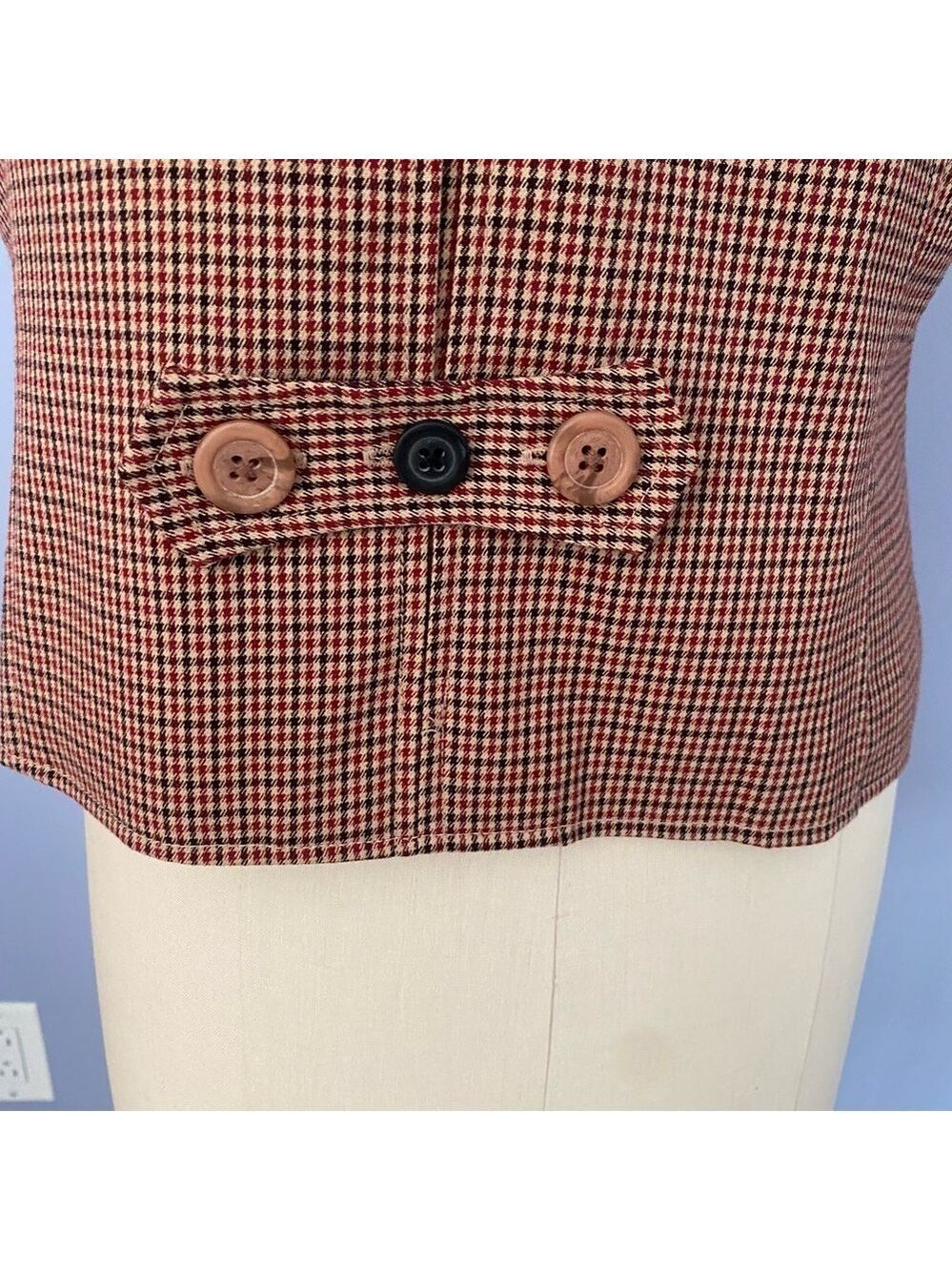 Relativity Brown Houndstooth Women’s Vest Sz M - Picture 7 of 10